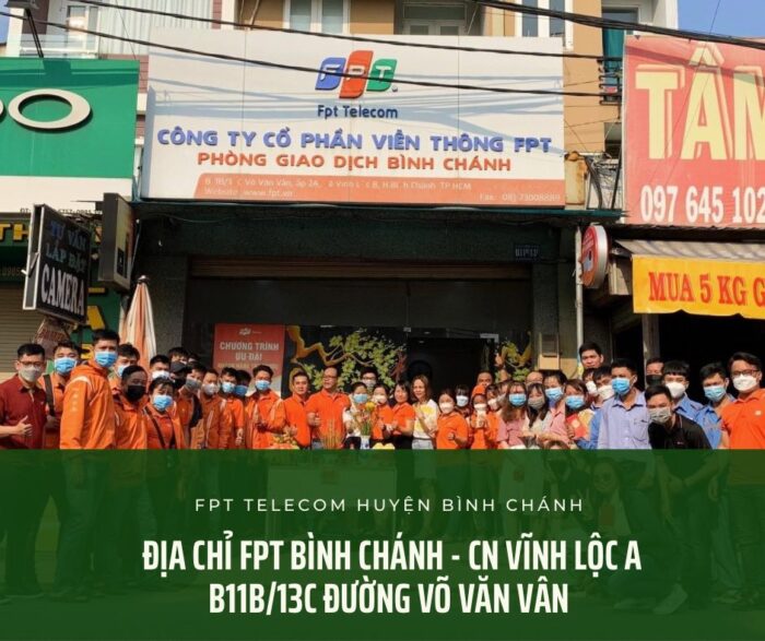Địa chỉ FPT Bình Chánh chi nhánh Vĩnh Lộc A nằm ở số nhà B11B/13C Đường Võ Văn Vân.