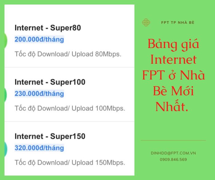 Bảng giá lắp mạng FPT ở Huyện Nhà Bè mới nhất năm 2022. Bảng giá lắp mạng FPT ở Huyện Nhà Bè mới nhất năm 2022.