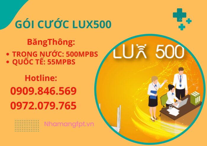 Gói Lux500 sử dụng công nghệ wifi 6, tốc độ quốc tế là 45Mpbs.
