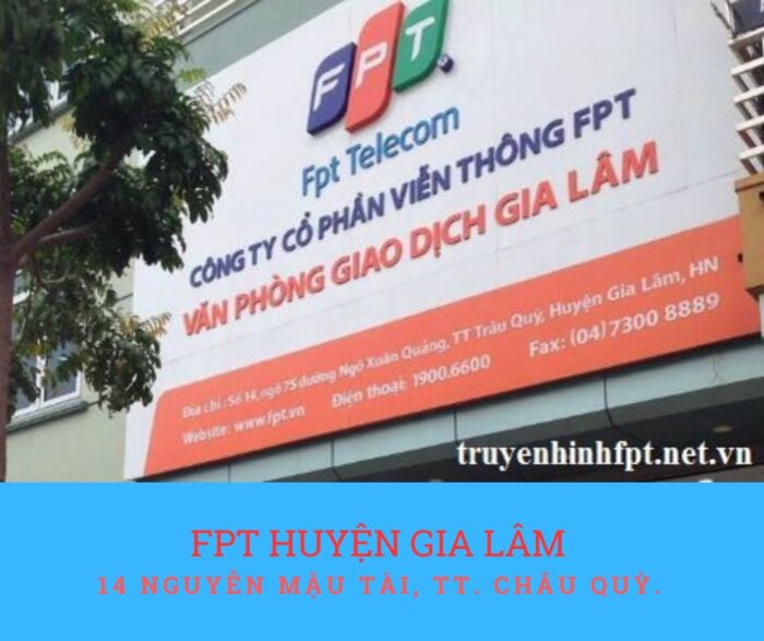 Địa chỉ FPT Huyện Gia Lâm ở 14 Nguyễn Mậu Tài, TT. Châu Quỳ.