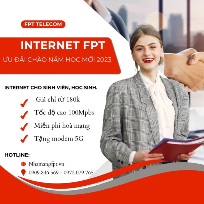 FPT Telecom có các gói cước internet dành cho học sinh, sinh viên.