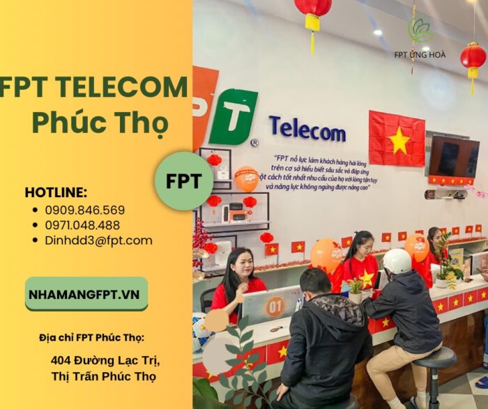 Chi nhánh FPT Phúc Thọ là một trong những chi nhánh mới thành lập của FPT Telecom Hà Nội.