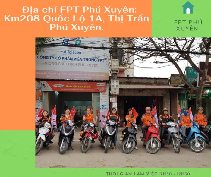 Địa chỉ FPT Huyện Phú Xuyên tọa lạc ở Km208 Quốc Lộ 1A, TT. Phú Xuyên.