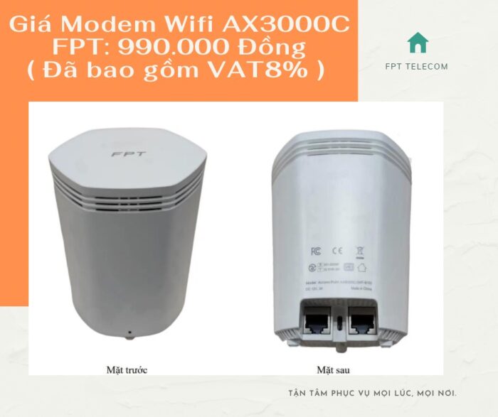 Giá router Ax3000C FPT hiện nay là 990.000 Đồng ( Đã bao gồm VAT8% )